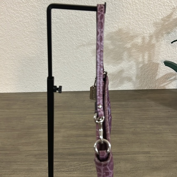 COACH Madison Croc Embossed Large Leather Wristlet, Purple - Picture 4 of 8